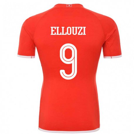 Kandiny Niño Camiseta Túnez Sabrine Ellouzi #9 Rojo 1ª Equipación 22-24 La Camisa Chile