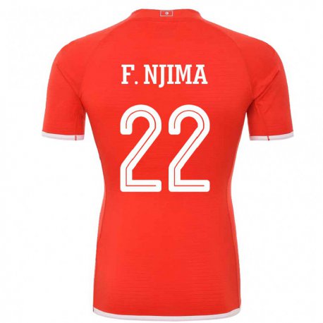 Kandiny Niño Camiseta Túnez Firas Ben Njima #22 Rojo 1ª Equipación 22-24 La Camisa Chile