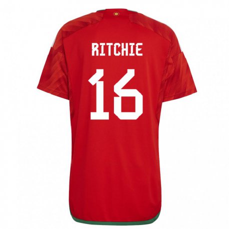 Kandiny Niño Camiseta Gales Amelia Ritchie #16 Rojo 1ª Equipación 22-24 La Camisa Chile