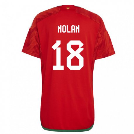 Kandiny Niño Camiseta Gales Kylie Nolan #18 Rojo 1ª Equipación 22-24 La Camisa Chile