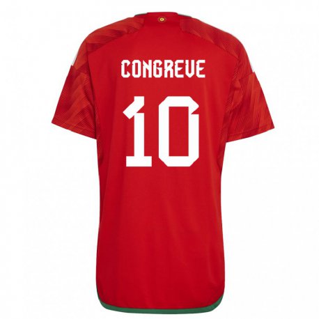 Kandiny Niño Camiseta Gales Cameron Congreve #10 Rojo 1ª Equipación 22-24 La Camisa Chile