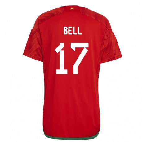 Kandiny Niño Camiseta Gales Zac Bell #17 Rojo 1ª Equipación 22-24 La Camisa Chile
