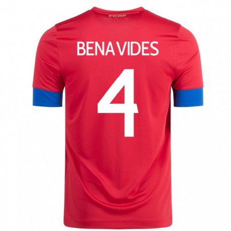 Kandiny Niño Camiseta Costa Rica Mariana Benavides #4 Rojo 1ª Equipación 22-24 La Camisa Chile