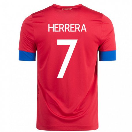 Kandiny Niño Camiseta Costa Rica Melissa Herrera #7 Rojo 1ª Equipación 22-24 La Camisa Chile