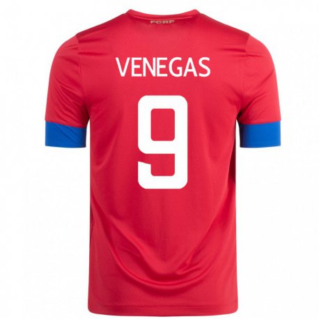 Kandiny Niño Camiseta Costa Rica Carolina Venegas #9 Rojo 1ª Equipación 22-24 La Camisa Chile