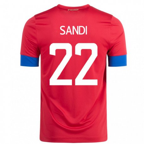Kandiny Niño Camiseta Costa Rica Cristel Sandi #22 Rojo 1ª Equipación 22-24 La Camisa Chile