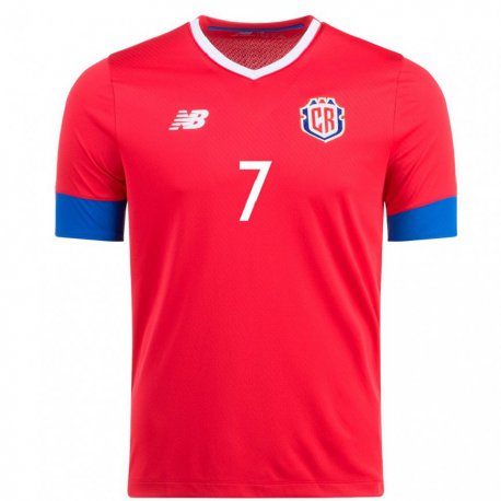 Kandiny Niño Camiseta Costa Rica Andrey Soto #7 Rojo 1ª Equipación 22-24 La Camisa Chile
