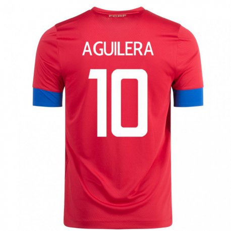 Kandiny Niño Camiseta Costa Rica Brandon Aguilera #10 Rojo 1ª Equipación 22-24 La Camisa Chile