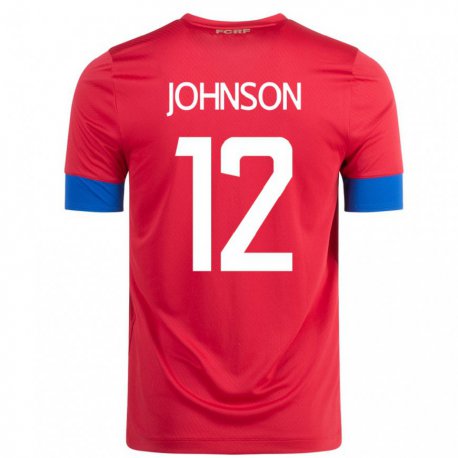 Kandiny Niño Camiseta Costa Rica Shawn Johnson #12 Rojo 1ª Equipación 22-24 La Camisa Chile