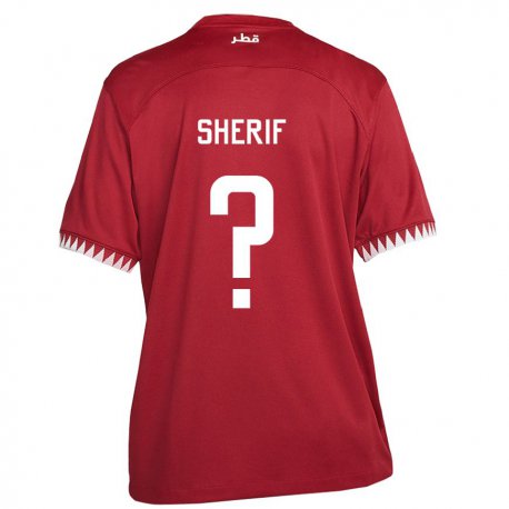 Kandiny Niño Camiseta Catar Marwan Sherif #0 Granate 1ª Equipación 22-24 La Camisa Chile