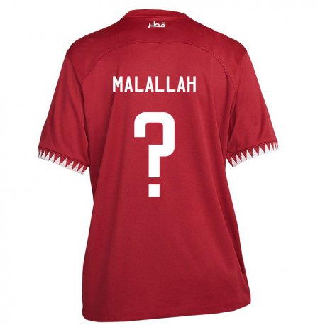 Kandiny Niño Camiseta Catar Ali Malallah #0 Granate 1ª Equipación 22-24 La Camisa Chile