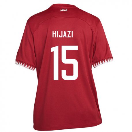 Kandiny Niño Camiseta Catar Asalet Hijazi #15 Granate 1ª Equipación 22-24 La Camisa Chile
