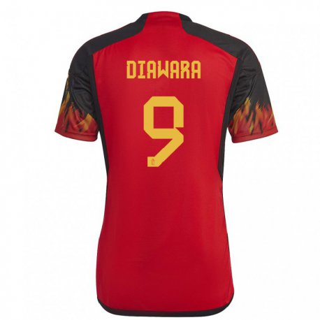 Kandiny Niño Camiseta Bélgica Sekou Diawara #9 Rojo 1ª Equipación 22-24 La Camisa Chile