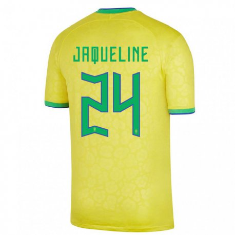 Kandiny Niño Camiseta Brasil Jaqueline #24 Amarillo 1ª Equipación 22-24 La Camisa Chile