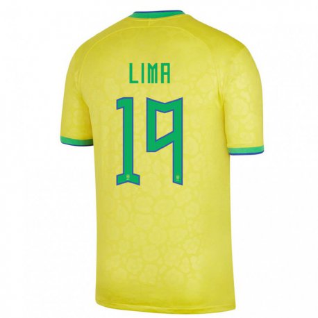 Kandiny Niño Camiseta Brasil Felipe Lima #19 Amarillo 1ª Equipación 22-24 La Camisa Chile