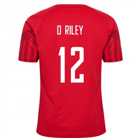 Kandiny Niño Camiseta Dinamarca Matt O Riley #12 Rojo 1ª Equipación 22-24 La Camisa Chile