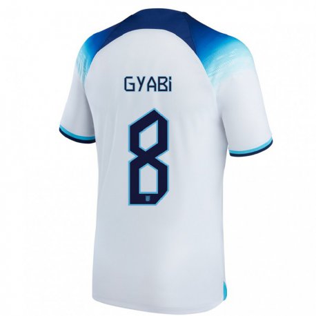 Kandiny Niño Camiseta Inglaterra Darko Gyabi #8 Blanco Azul 1ª Equipación 22-24 La Camisa Chile