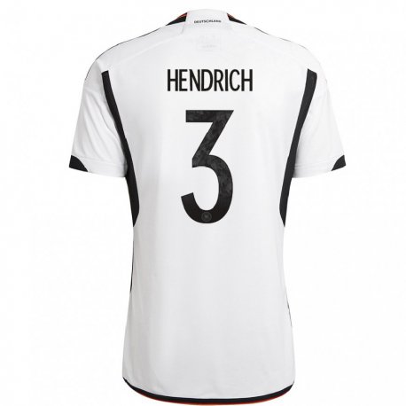 Kandiny Niño Camiseta Alemania Kathrin Hendrich #3 Blanco Negro 1ª Equipación 22-24 La Camisa Chile