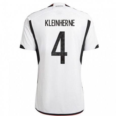 Kandiny Niño Camiseta Alemania Sophia Kleinherne #4 Blanco Negro 1ª Equipación 22-24 La Camisa Chile