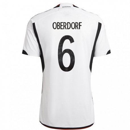 Kandiny Niño Camiseta Alemania Lena Oberdorf #6 Blanco Negro 1ª Equipación 22-24 La Camisa Chile