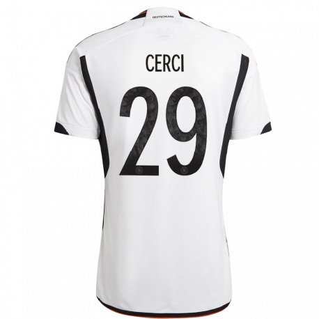 Kandiny Niño Camiseta Alemania Selina Cerci #29 Blanco Negro 1ª Equipación 22-24 La Camisa Chile