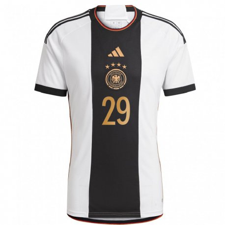 Kandiny Niño Camiseta Alemania Selina Cerci #29 Blanco Negro 1ª Equipación 22-24 La Camisa Chile