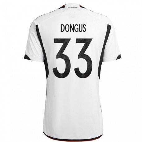 Kandiny Niño Camiseta Alemania Fabienne Dongus #33 Blanco Negro 1ª Equipación 22-24 La Camisa Chile