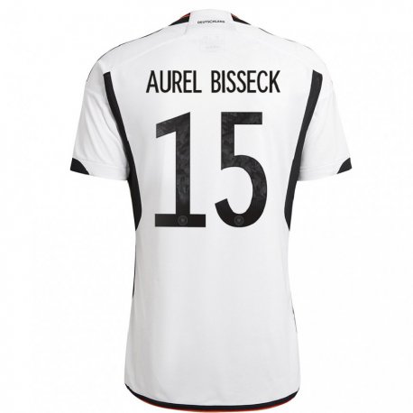 Kandiny Niño Camiseta Alemania Yann Aurel Bisseck #15 Blanco Negro 1ª Equipación 22-24 La Camisa Chile