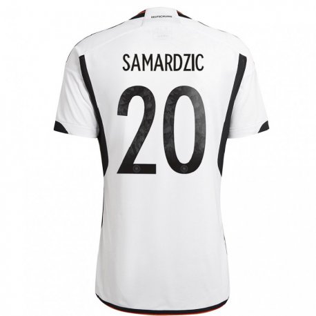 Kandiny Niño Camiseta Alemania Lazar Samardzic #20 Blanco Negro 1ª Equipación 22-24 La Camisa Chile