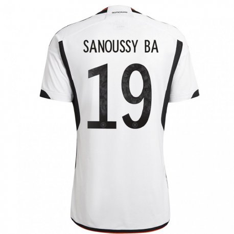 Kandiny Niño Camiseta Alemania Sanoussy Ba #19 Blanco Negro 1ª Equipación 22-24 La Camisa Chile