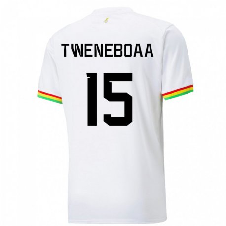 Kandiny Niño Camiseta Ghana Justice Tweneboaa #15 Blanco 1ª Equipación 22-24 La Camisa Chile