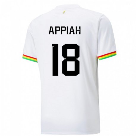 Kandiny Niño Camiseta Ghana Veronica Appiah #18 Blanco 1ª Equipación 22-24 La Camisa Chile
