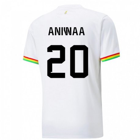 Kandiny Niño Camiseta Ghana Louisa Aniwaa #20 Blanco 1ª Equipación 22-24 La Camisa Chile