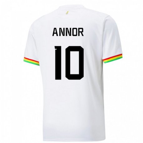 Kandiny Niño Camiseta Ghana Emmanuel Annor #10 Blanco 1ª Equipación 22-24 La Camisa Chile