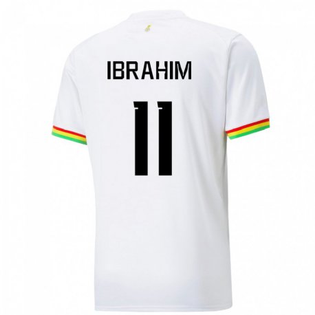 Kandiny Niño Camiseta Ghana Zubairu Ibrahim #11 Blanco 1ª Equipación 22-24 La Camisa Chile