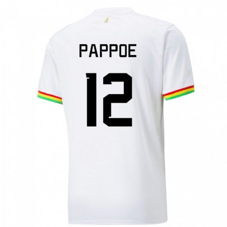 Kandiny Niño Camiseta Ghana Isaac Pappoe #12 Blanco 1ª Equipación 22-24 La Camisa Chile