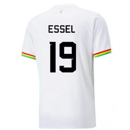 Kandiny Niño Camiseta Ghana Aaron Essel #19 Blanco 1ª Equipación 22-24 La Camisa Chile