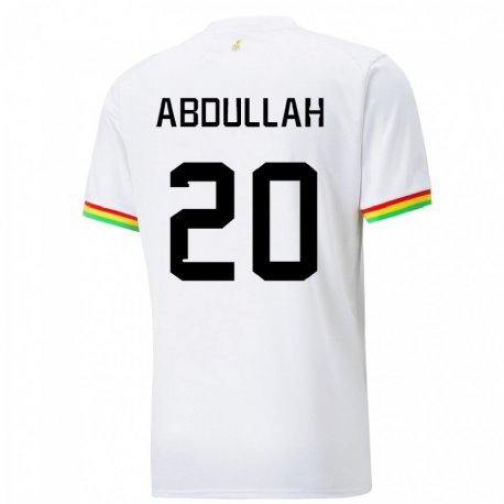 Kandiny Niño Camiseta Ghana Razak Abdullah #20 Blanco 1ª Equipación 22-24 La Camisa Chile