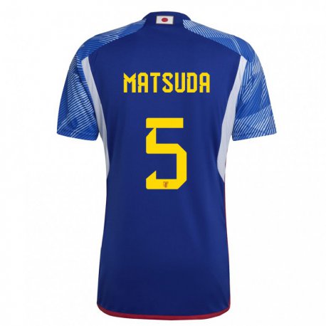 Kandiny Niño Camiseta Japón Hayate Matsuda #5 Azul Real 1ª Equipación 22-24 La Camisa Chile