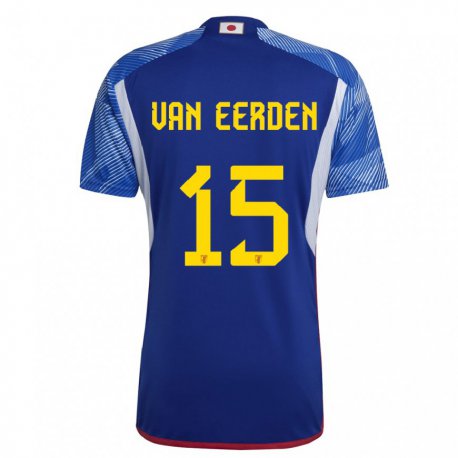 Kandiny Niño Camiseta Japón Shawn Van Eerden #15 Azul Real 1ª Equipación 22-24 La Camisa Chile