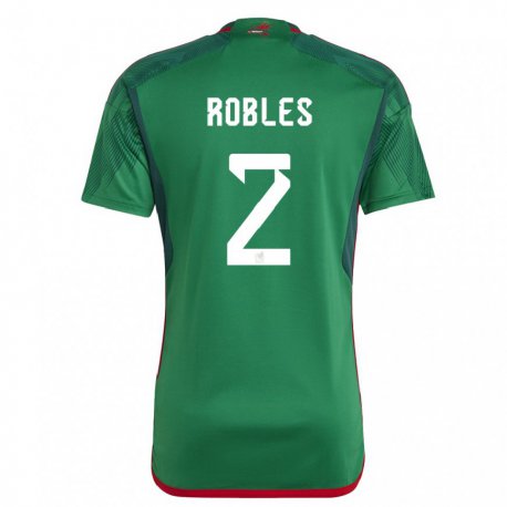 Kandiny Niño Camiseta México Kenti Robles #2 Verde 1ª Equipación 22-24 La Camisa Chile