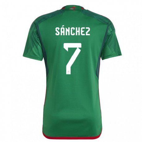 Kandiny Niño Camiseta México Maria Sanchez #7 Verde 1ª Equipación 22-24 La Camisa Chile