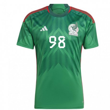 Kandiny Niño Camiseta México Kinberly Guzman #98 Verde 1ª Equipación 22-24 La Camisa Chile