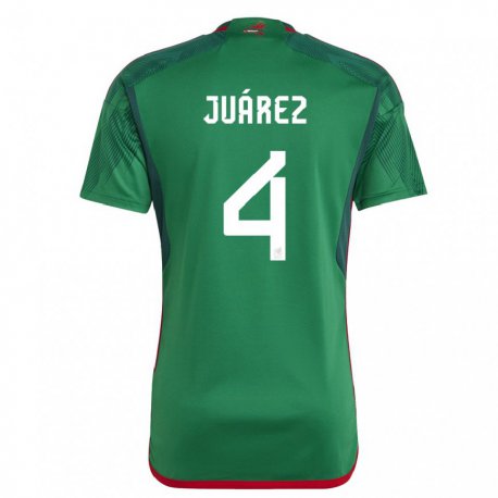 Kandiny Niño Camiseta México Ramon Juarez #4 Verde 1ª Equipación 22-24 La Camisa Chile
