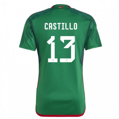 Kandiny Niño Camiseta México Jose Castillo #13 Verde 1ª Equipación 22-24 La Camisa Chile