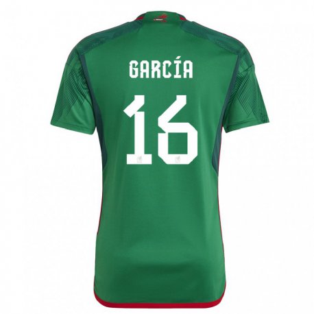Kandiny Niño Camiseta México Uziel Garcia #16 Verde 1ª Equipación 22-24 La Camisa Chile