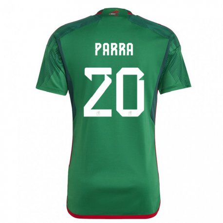 Kandiny Niño Camiseta México Rodrigo Parra #20 Verde 1ª Equipación 22-24 La Camisa Chile