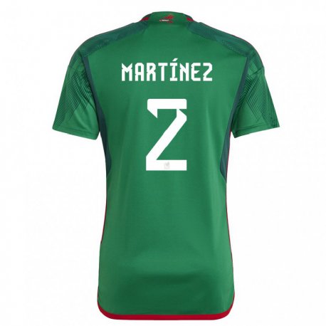 Kandiny Niño Camiseta México Emilio Martinez #2 Verde 1ª Equipación 22-24 La Camisa Chile