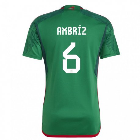 Kandiny Niño Camiseta México Fidel Ambriz #6 Verde 1ª Equipación 22-24 La Camisa Chile