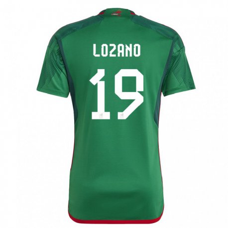 Kandiny Niño Camiseta México Esteban Lozano #19 Verde 1ª Equipación 22-24 La Camisa Chile